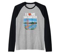 Me encanta el puente Golden Gate de San Francisco Camiseta Manga Raglan