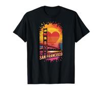 Me Encanta el Puente Golden Gate de San Francisco Sunset Heart Camiseta
