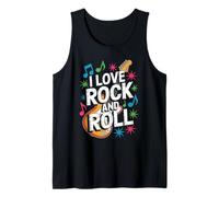 Me encanta el rock and roll Bold Guitar Vibe Camiseta sin Mangas