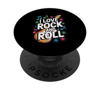 Me encanta el rock and roll Bold Guitar Vibe PopSockets PopGrip Adhesivo