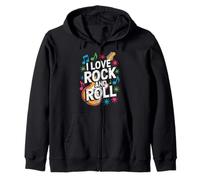 Me encanta el rock and roll Bold Guitar Vibe Sudadera con Capucha