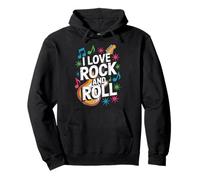 Me encanta el rock and roll Bold Guitar Vibe Sudadera con Capucha