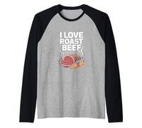 Me Encanta el rosbif a la Barbacoa Pitmaster Carnivore Kitchen Camiseta Manga Raglan