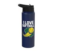 Me encanta el softball Shamrock Lucky Ball Stainless Steel Insulated Water Bottle