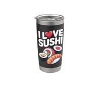 Me encanta el sushi Nigiri Maki Sashimi Lover Vaso térmico de acero inoxidable de doble pared