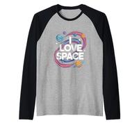 Me encanta el tema Space Cosmic Planets Galaxy Camiseta Manga Raglan