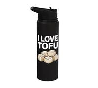 Me encanta el tofu Humor para amantes de la comida vegana Stainless Steel Insulated Water Bottle