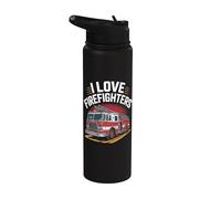 Me encanta el valiente camión de bomberos de I Love Stainless Steel Insulated Water Bottle