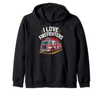 Me encanta el valiente camión de bomberos de I Love Sudadera con Capucha
