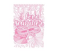 Me encanta el verano, las mejores frases motivacionales, palabras de verano, diseño para adultos, alivio de la ansiedad. Calcomanías de pared 57.6x81.3cm Autoadhesivo Rosa