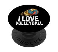 Me encanta el voleibol entusiasta equipo deporte diversión PopSockets PopGrip Adhesivo
