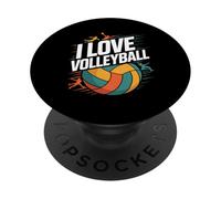 Me encanta el vóleibol entusiasta pasión expresión PopSockets PopGrip Adhesivo