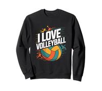Me encanta el vóleibol entusiasta pasión expresión Sudadera