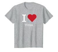 Me Encanta el Yoga, me Encanta el Yoga Camiseta, Niños, Gris Jaspeado, 3 años