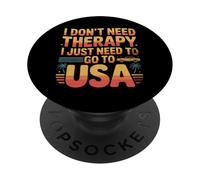 Me Encanta Estados Unidos, no Necesito Terapia, Solo Necesito IR a EE. UU. PopSockets PopGrip Adhesivo