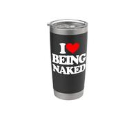 Me encanta estar desnudo - Divertido Dicho Sarcástico Sexo Cool Sexy Vaso térmico de acero inoxidable de doble pared