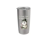 Me encanta este chico apestoso, humor, amante de la zarigüeya salvaje, animal divertido Vaso térmico de acero inoxidable de doble pared