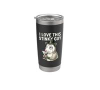 Me encanta este chico apestoso, humor, amante de la zarigüeya salvaje, animal divertido Vaso térmico de acero inoxidable de doble pared