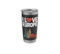 Me encanta Europa Monumentos Iconic Style Vaso térmico de acero inoxidable de doble pared