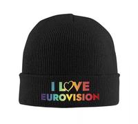 Me Encanta Eurovisión - Gorra de Punto cálida y arcoíris Gorra de Hip Hop Gorra de Tope de otoño Invierno para Adultos Unisex