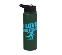 Me encanta Football Football Player Passion Fan Gear Stainless Steel Insulated Water Bottle