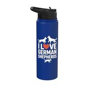 Me encanta German Shepherds Dog Lover Pride Stainless Steel Insulated Water Bottle