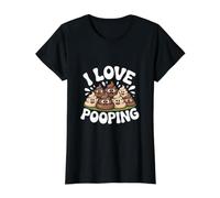 Me Encanta Hacer Caca Divertido y Lindo Humor Camiseta gráfica económica, Mujer, Negro, S