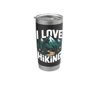 Me encanta hacer senderismo, Mountain Trail Forest Vaso térmico de acero inoxidable de doble pared