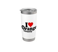 ME ENCANTA HEART ORANGE COUNTY THE OC SOCAL CALIFORNIA Vaso térmico de acero inoxidable de doble pared