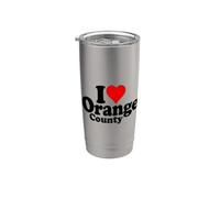 ME ENCANTA HEART ORANGE COUNTY THE OC SOCAL CALIFORNIA Vaso térmico de acero inoxidable de doble pared