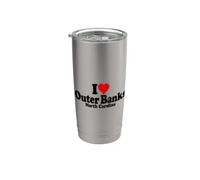 ME ENCANTA HEART THE OUTER BANKS, CAROLINA DEL NORTE, BOX Vaso térmico de acero inoxidable de doble pared