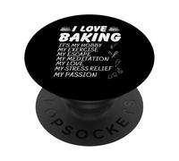 Me encanta hornear, es mi pasatiempo hornear galletas Mom Baker Bake PopSockets PopGrip Adhesivo