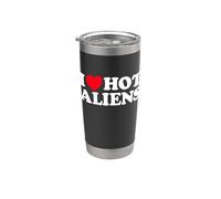 Me encanta Hot Aliens Funny Extraterrestre SciFi ET Space UFO Vaso térmico de acero inoxidable de doble pared