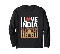 Me encanta India Taj Mahal Paisley Heritage Pride Manga Larga