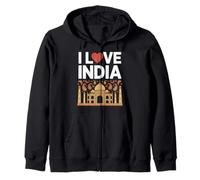 Me encanta India Taj Mahal Paisley Heritage Pride Sudadera con Capucha