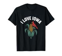 Me encanta Iowa Cardinal Corn Nostalgia Pride Camiseta