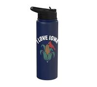 Me encanta Iowa Cardinal Corn Nostalgia Pride Stainless Steel Insulated Water Bottle