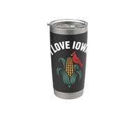 Me encanta Iowa Cardinal Corn Nostalgia Pride Vaso térmico de acero inoxidable de doble pared