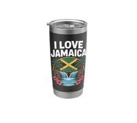 Me encanta Jamaica Tropical Island Vibes Vaso térmico de acero inoxidable de doble pared
