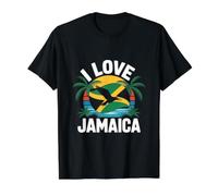 Me Encanta Jamaica Tropical Vibes Island Camiseta gráfica económica, Hombre, Negro, XL