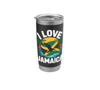 Me encanta Jamaica Tropical Vibes Island Vaso térmico de acero inoxidable de doble pared