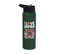 Me encanta Japón Torii Koi Sakura Blossom Stainless Steel Insulated Water Bottle