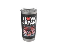 Me encanta Japón Torii Koi Sakura Blossom Vaso térmico de acero inoxidable de doble pared
