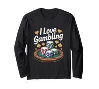 Me encanta jugar Poker Fichas Casino Diversión Manga Larga