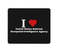 Me Encanta La Agencia Nacional De Inteligencia Geoespacial De Los Estados Unidos Mouse Pad Portátil Mousepad Bordes Cosidos Alfombrilla De Escritorio para Pc Oficina Ordenador 25X30Cm