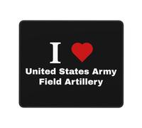 Me Encanta La Artillería De Campaña del Ejército De Los Estados Unidos Alfombrilla De Escritorio Bordes Cosidos Alfombrilla De Ratón Duradero Mousepad para Hogar Ordenador Gaming 25X30Cm