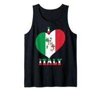 Me Encanta la Bandera de Italia en Forma de corazón, Orgullosa Madre, papá, tía, niño, Abuela Camiseta sin Mangas