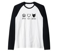 Me Encanta la batería Amante de la música Camiseta Manga Raglan