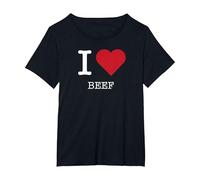 Me Encanta la Carne de Res, me Encanta la Carne Camiseta, Mujer Tallas Grandes, Negro, 4XL Grande