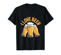Me Encanta la Cerveza Cheers Craft Ales Camiseta gráfica económica, Hombre, Negro, L